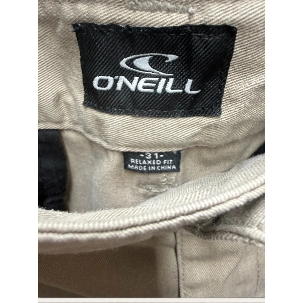 ONeill Mens Relaxed Fit Chino Shorts Khaki Tan Cotton Twill Size 31